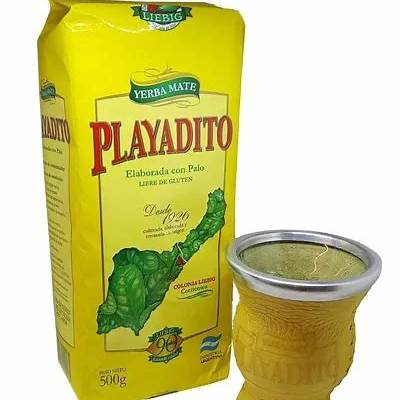 Playadito Yerba Mate Kit Mate + Bombilla 500 gr