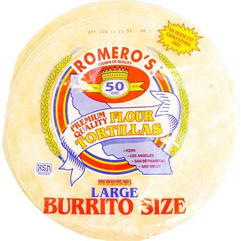 Romero's Flour Tortillas Burrito 10" 8 ct/17.5 oz
