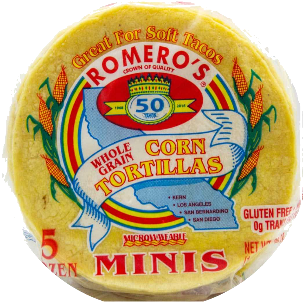 Romero's Yellow Corn Tortillas Minis 30oz Romero's Yellow Corn Tortillas Minis 4.5" 5 dz/30 oz
